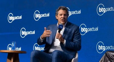 Ministro da Fazenda, Fernando Haddad, durante o CEO Conference 2026 - Divulgação BTG